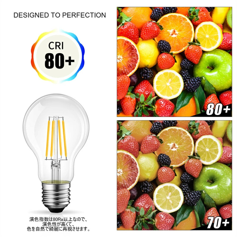 LED電球 フィラメント E26 60W形相当 806lm 電球色 2700K クリア エジソン電球 6W 一般電球形 LED照明 省エネ 長寿命 PSE