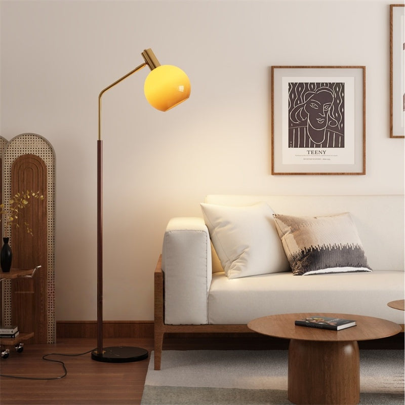 フロアライト フロアランプ ガラス 木目 スタンドライト 北欧 おしゃれ アンティーク 間接照明led インテリア 置き型 照明器具 室内照明 寝室 リビング レトロ フットスイッチ付き 読書灯