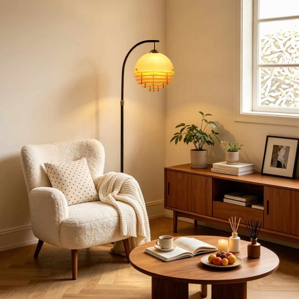 フロアライト ガラス アクリル シェード 間接照明 LED対応 スタンドライト 北欧 モダン おしゃれ リビング 寝室 玄関 ホテルライク インテリア照明 調光調色電球オプション