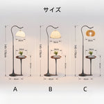 フロアライト サイドテーブル付き 布製 木製シェード A/B/C 3タイプ 北欧 和風 レトロ シンプル ナチュラル スタンドライト 間接照明 リビング 寝室 書斎 ソファ横 おしゃれ