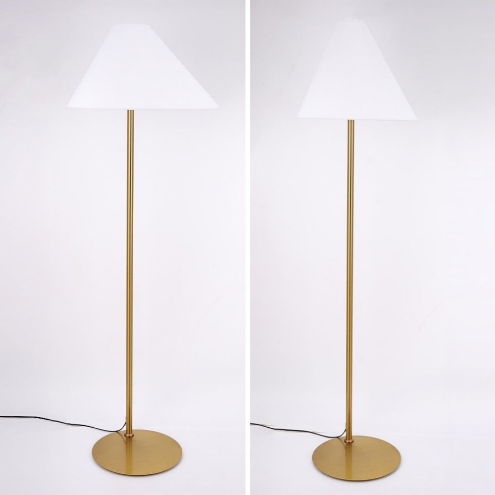 フロアライト 布製 三角形シェード 45cm/55cm 北欧 和風 レトロ ミニマル シンプル スタンドライト 金属フレーム 間接照明 リビング 寝室 書斎 ソファ横 おしゃれ インテリア照明