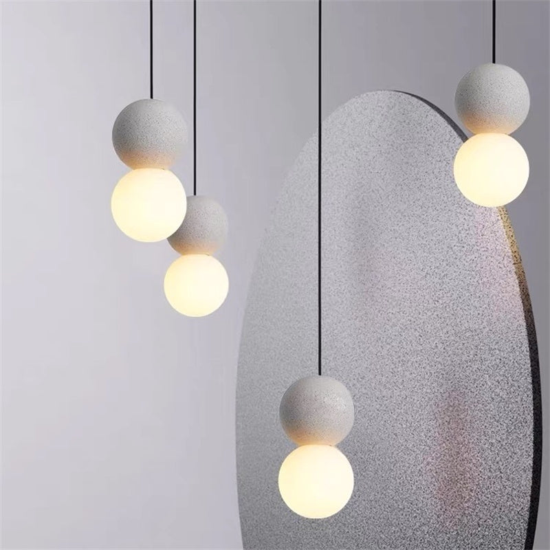 ペンダントライト テラゾー 丸 小さめ 吊下げ灯 ダイニング トイレ 北欧 ガラス 天然石 球体 かわいい ナチュラル G9 LED対応 引掛け ダクトレール デザイン 天井照明 シェード 玄関 リビング 寝室 洗面所 ブラック ホワイト ピンク
