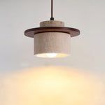 ペンダントライト 北欧 天然石 天然木 筒型 E26 led シンプル 天井照明 ダイニング 玄関 リビング 階段 書斎 インテリア照明 ベージュ系 ナチュラル ウォールナット色 引掛けシーリング用 ダクトレールプラグ　