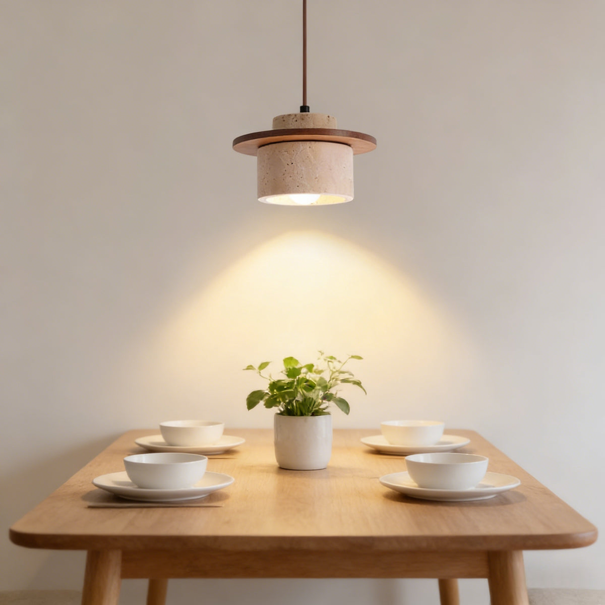 ペンダントライト 北欧 天然石 天然木 筒型 E26 led シンプル 天井照明 ダイニング 玄関 リビング 階段 書斎 インテリア照明 ベージュ系 ナチュラル ウォールナット色 引掛けシーリング用 ダクトレールプラグ　