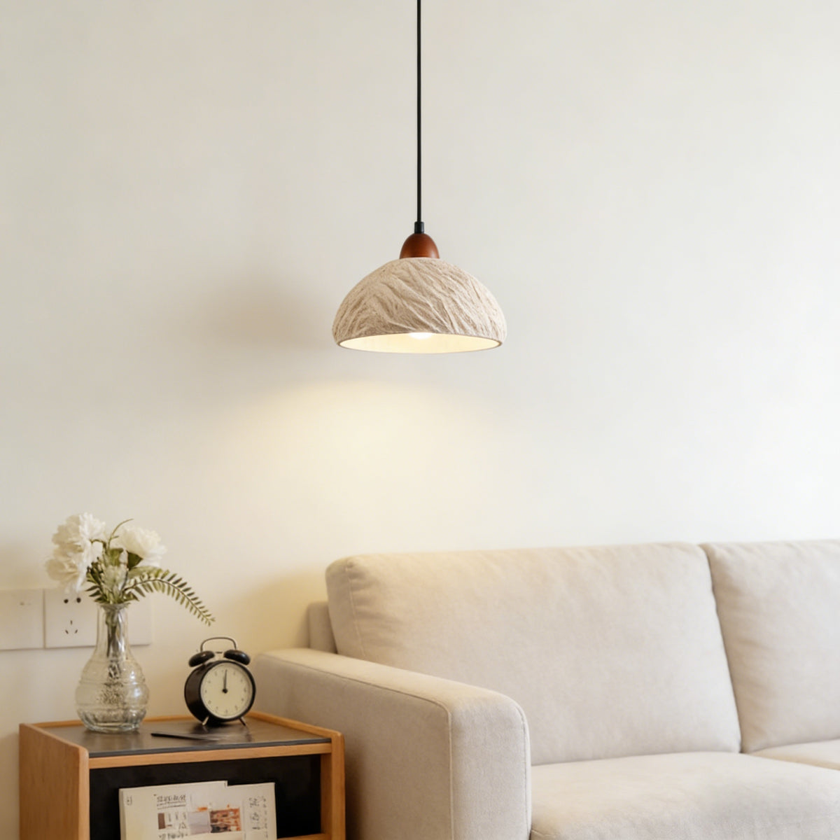 ペンダントライト 北欧 天然石 E26 led モダン シンプル 玄関 リビング トイレ 和室 侘び ベージュ系