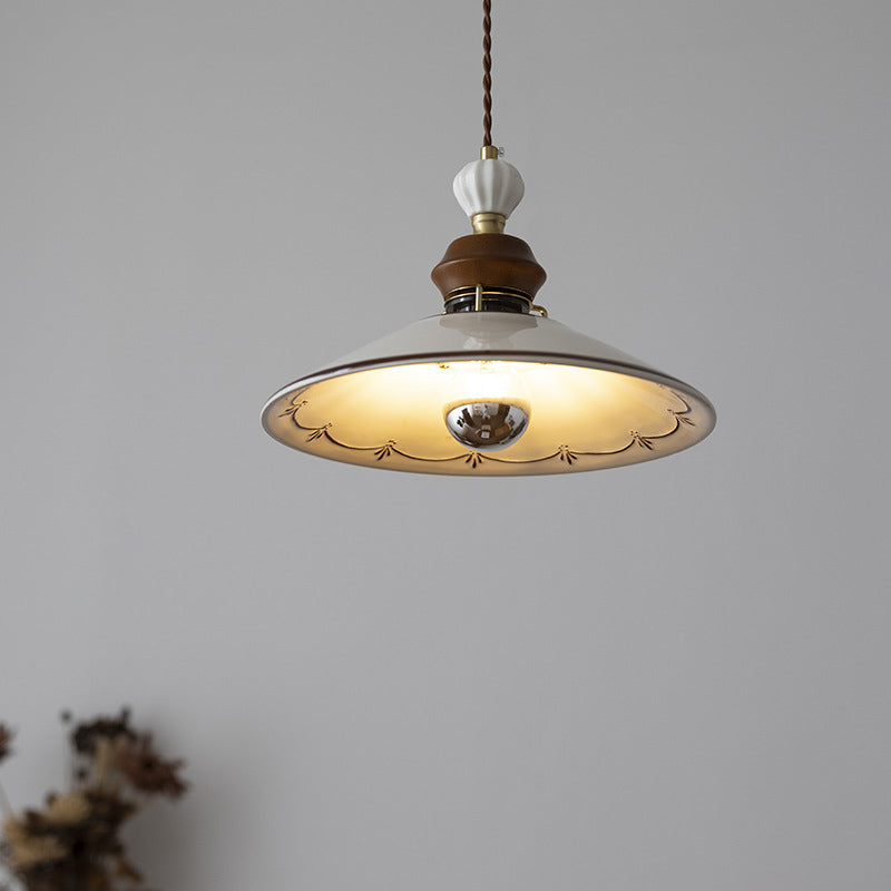 ペンダントライト 和風 北欧 陶器 磁器 木 1灯 E26 LED電球対応 引掛け ダクトレール レトロ デザイン ダイニング リビング 可愛い 花 上品