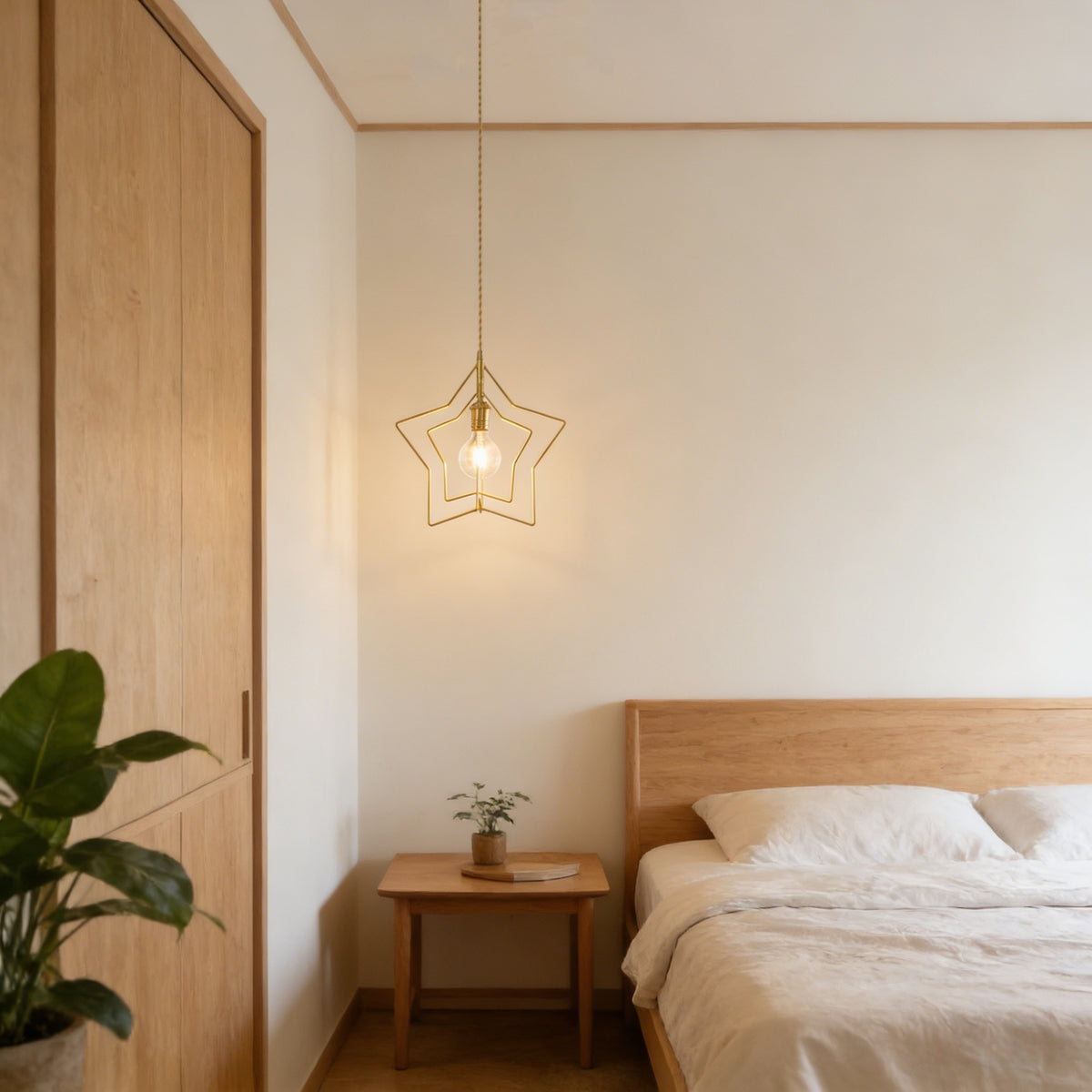 ペンダントライト ダイニング 北欧 金属 星星 1灯 E26 LED対応 小型 和風