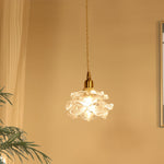 ペンダントライト 北欧 ダイニング フラワー 花びら ガラス E14 おしゃれ LED 照明器具 1灯 小さめ