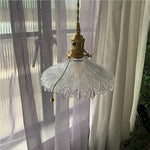 ペンダントライト 吊下げ灯 ダイニング 北欧 ガラス 花びら 1灯 E26 LED電球対応 レトロ リビング トイレ 寝室 洗面所 キッチン 食卓 可愛い 階段 クリア