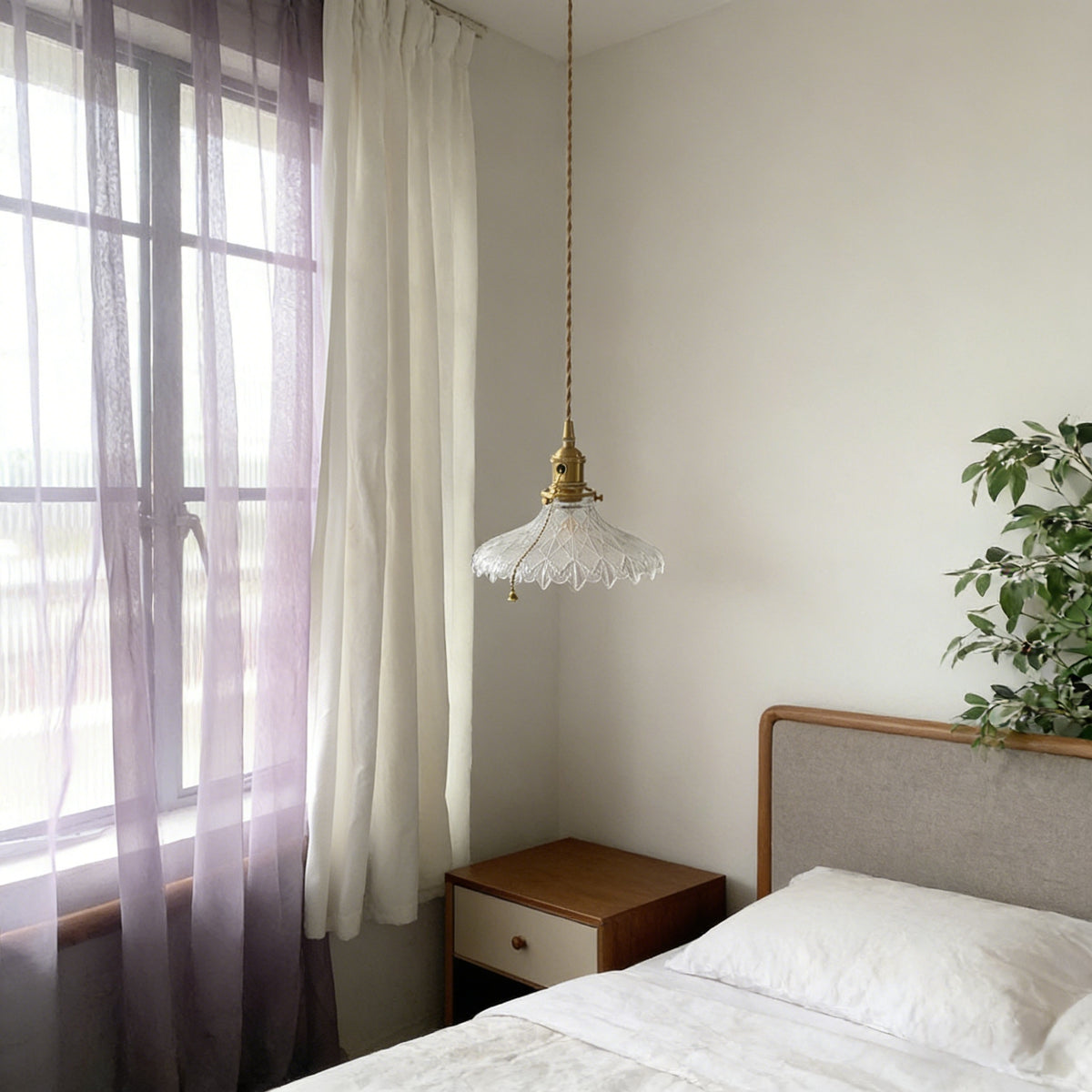 ペンダントライト 吊下げ灯 ダイニング 北欧 ガラス 花びら 1灯 E26 LED電球対応 レトロ リビング トイレ 寝室 洗面所 キッチン 食卓 可愛い 階段 クリア