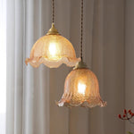 ペンダントライト 北欧 ガラス 木 茶色 花びら フラワー ひび 1灯 E26 led モダン シンプル レトロ デザイン 天井照明 シェードランプ ダイニング 玄関 リビング トイレ 寝室 洗面所 キッチン ダクトレール用 LED対応