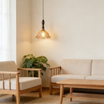 ペンダントライト 北欧 ガラス 木 茶色 花びら フラワー ひび 1灯 E26 led モダン シンプル レトロ デザイン 天井照明 シェードランプ ダイニング 玄関 リビング トイレ 寝室 洗面所 キッチン ダクトレール用 LED対応