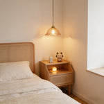 ペンダントライト 北欧 ガラス 木 茶色 花びら フラワー ひび 1灯 E26 led モダン シンプル レトロ デザイン 天井照明 シェードランプ ダイニング 玄関 リビング トイレ 寝室 洗面所 キッチン ダクトレール用 LED対応