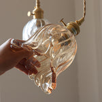 ペンダントライト 吊下げ灯 花びら 北欧 ガラス 木 1灯 E26 LED対応 モダン レトロ デザイン 天井照明 ダイニング 玄関 リビング トイレ 寝室 キッチン 食卓 可愛い 階段 グリーン クリア アンバー