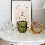 ペンダントライト 吊下げ灯 花びら 北欧 ガラス 木 1灯 E26 LED対応 モダン レトロ デザイン 天井照明 ダイニング 玄関 リビング トイレ 寝室 キッチン 食卓 可愛い 階段 グリーン クリア アンバー