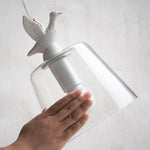 ペンダントライト 吊下げ灯 北欧 ガラス 鳥 アヒル 1灯 E26 LED シンプル デザイン 天井照明 ダイニング 玄関 リビング トイレ 寝室 洗面所 キッチン 食卓 可愛い 階段 ナチュラル 和室 クリア 子供部屋