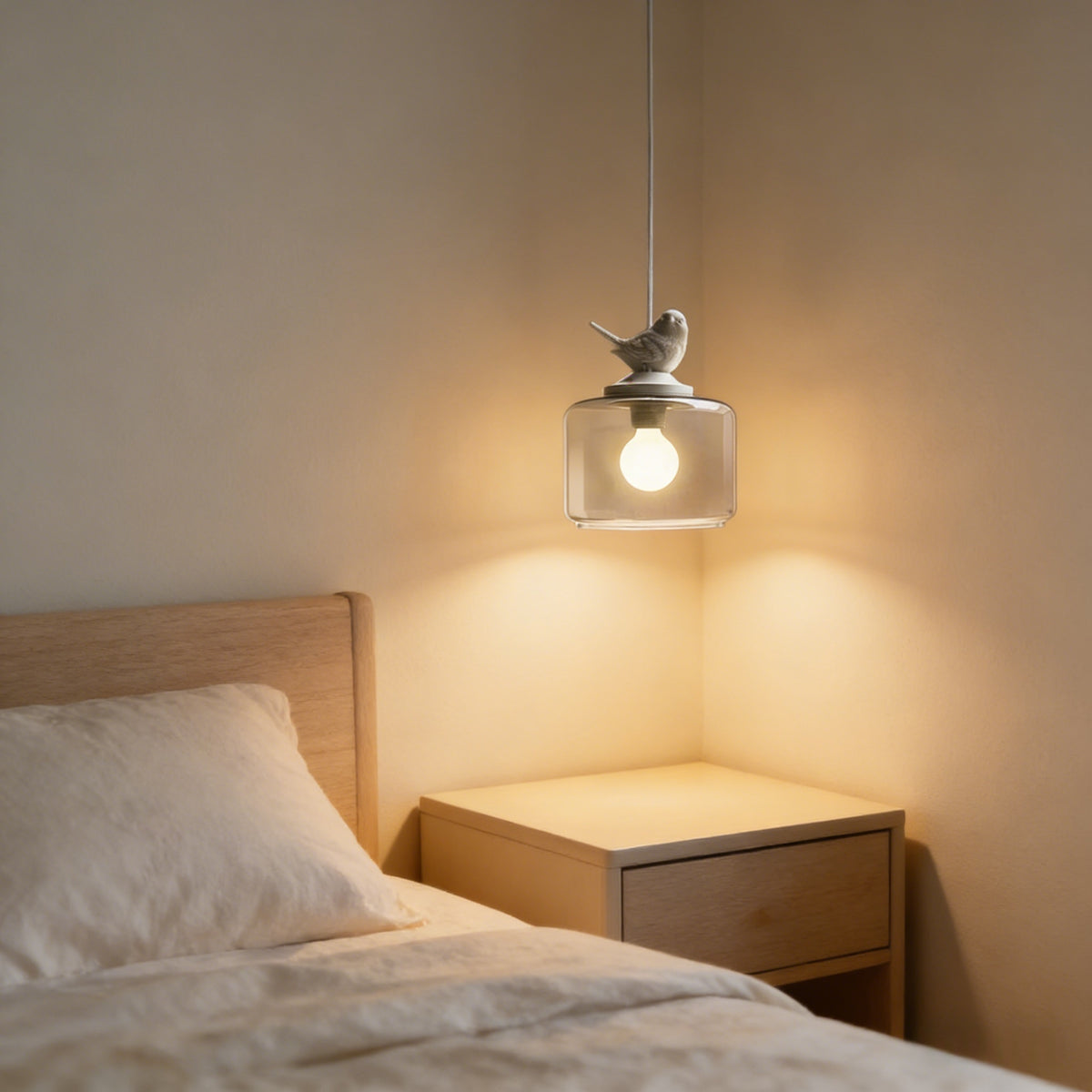 ペンダントライト 吊下げ灯 北欧 ガラス 鳥 可愛い 1灯 E26 LED 引掛けシーリング ダクトレール モダン シンプル レトロ デザイン 天井照明 ダイニング 玄関 リビング トイレ 寝室 洗面所 キッチン 食卓 階段 和室