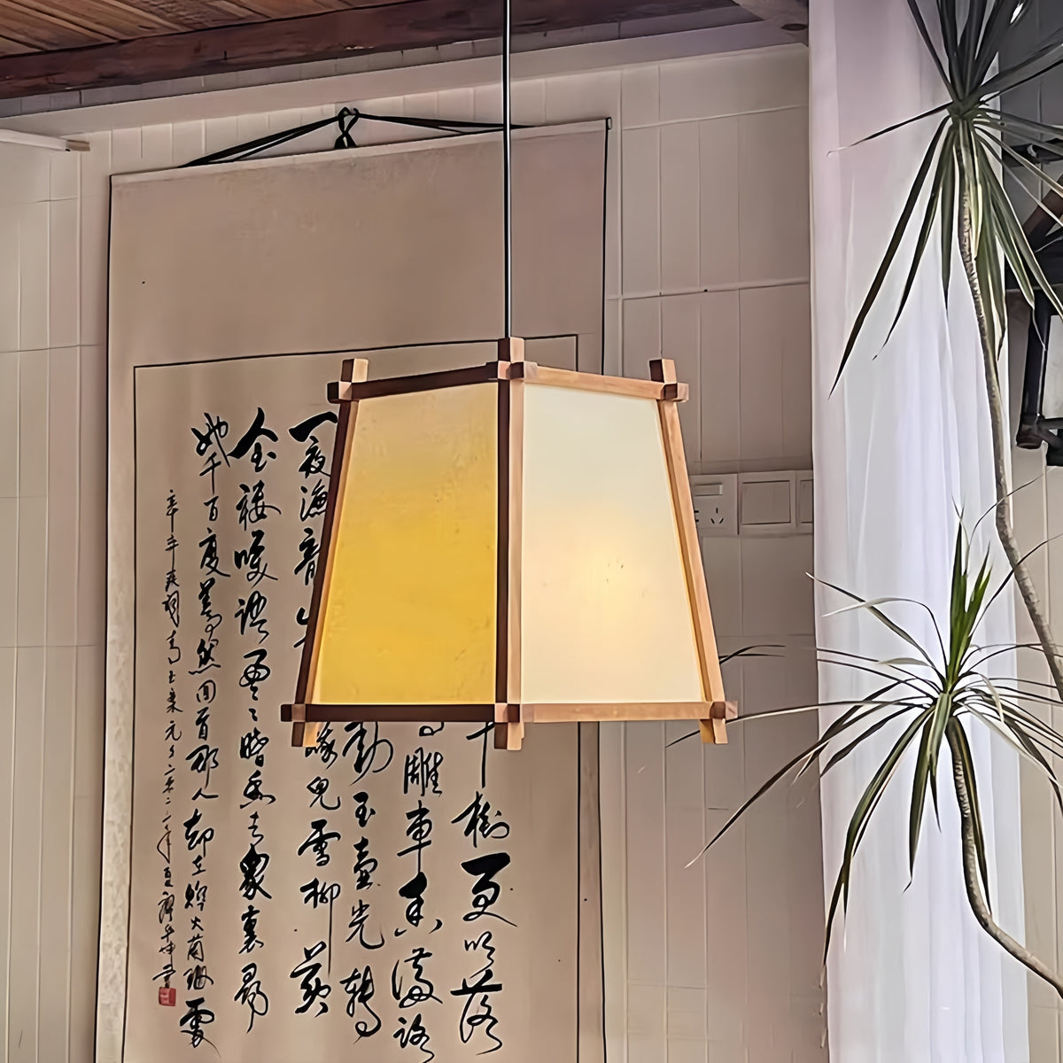 ペンダントライト 和紙 木製 和風 和モダン E26対応 1灯 北欧 天井照明 吊り下げ照明 和紙照明 木枠 シンプル 茶室 和室 ダイニング タタミ おしゃれ 引掛けシーリング ダクトレール対応