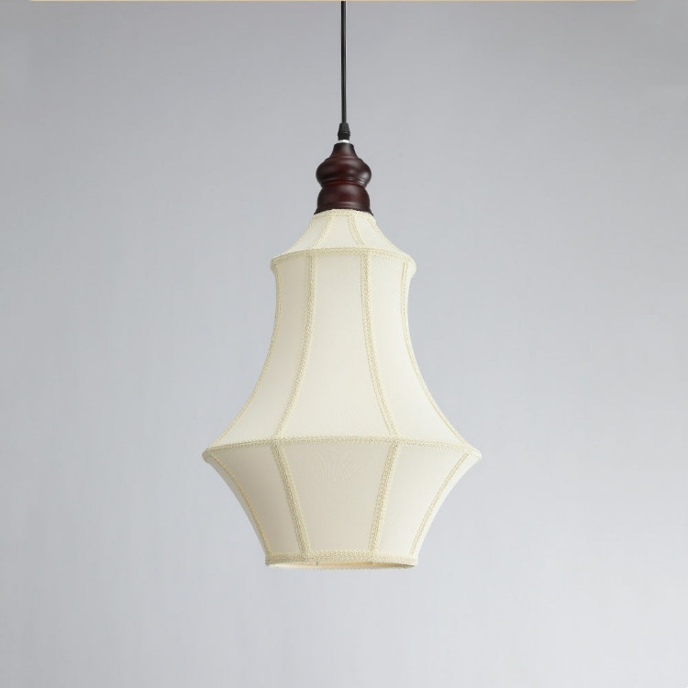 ペンダントライト ファブリック 布シェード ランタン風 提灯風 直径30cm 高さ48cm E26 北欧 おしゃれ 和風 和モダン レトロ アンティーク クラシック 木製ソケット 竹柄 無地 天井照明 吊り下げ照明 リビング ダイニング 寝室 玄関 和室 民泊 ホテル 引掛けシーリング ダクトレール対応